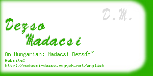 dezso madacsi business card